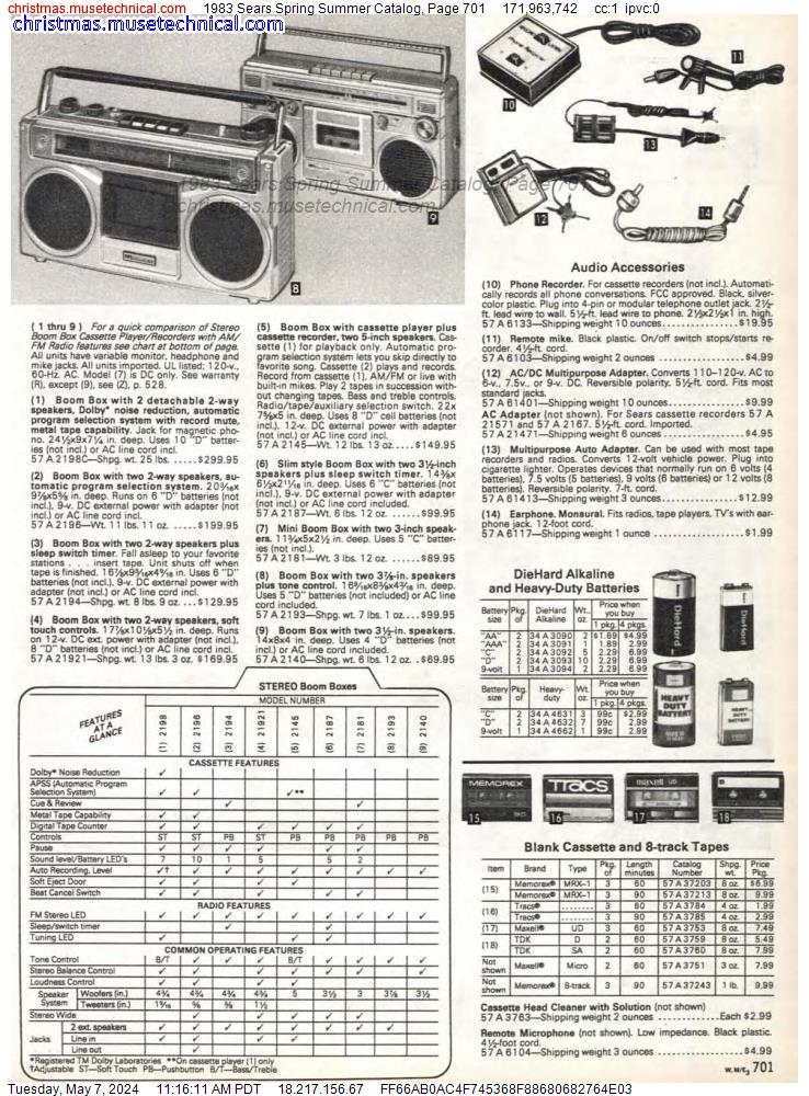1983 Sears Spring Summer Catalog, Page 701
