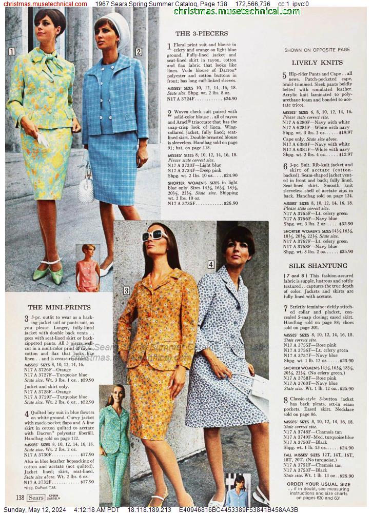 1967 Sears Spring Summer Catalog, Page 138