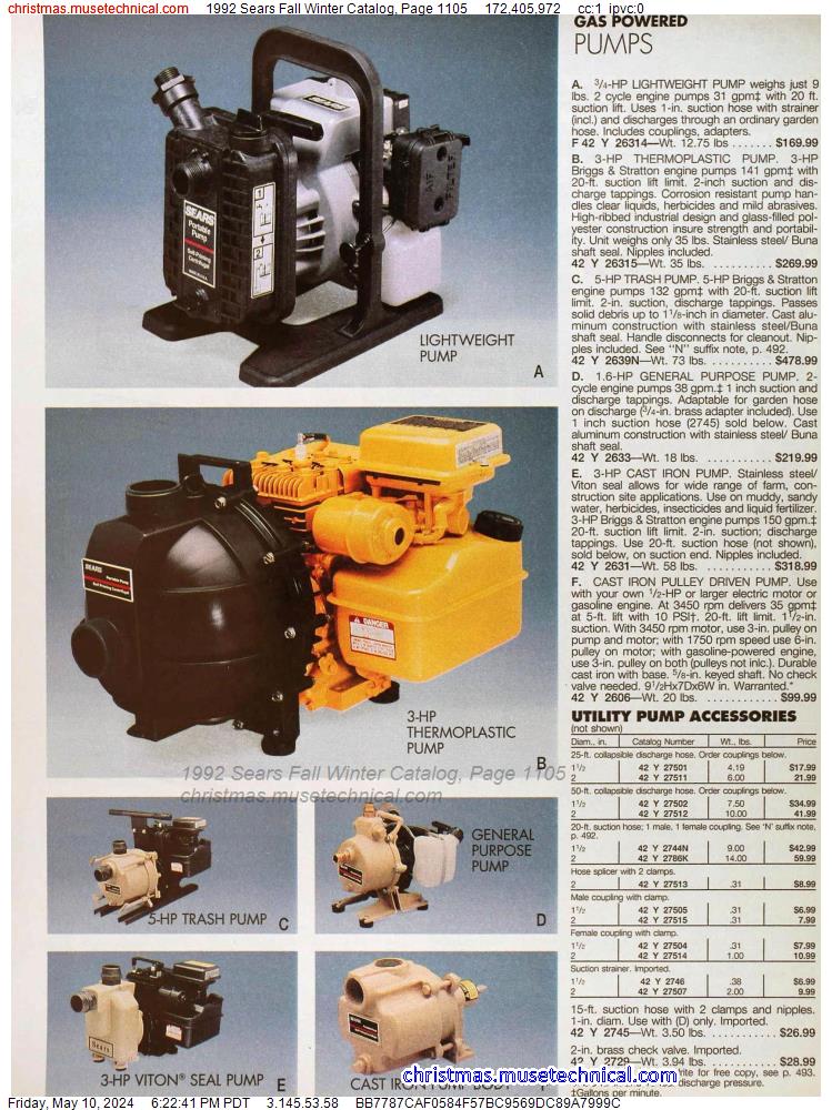 1992 Sears Fall Winter Catalog, Page 1105