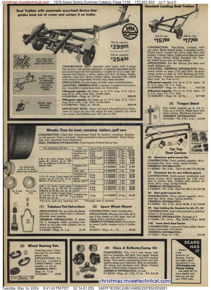 1976 Sears Spring Summer Catalog, Page 1116