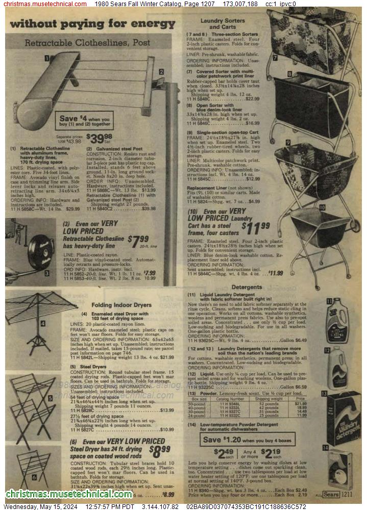 1980 Sears Fall Winter Catalog, Page 1207