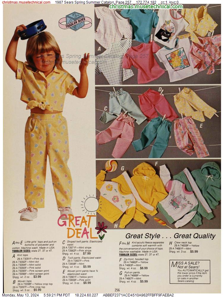 1987 Sears Spring Summer Catalog, Page 257