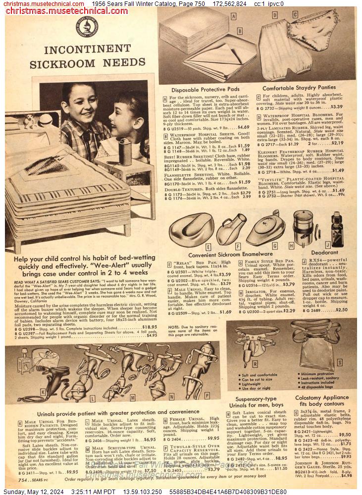 1956 Sears Fall Winter Catalog, Page 750
