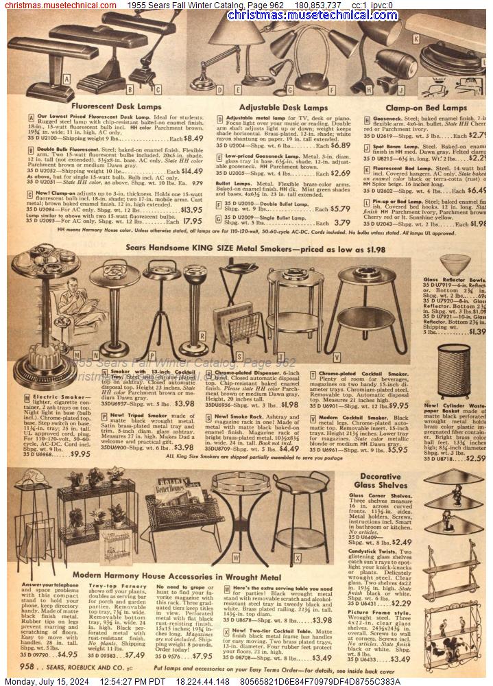 1955 Sears Fall Winter Catalog, Page 962