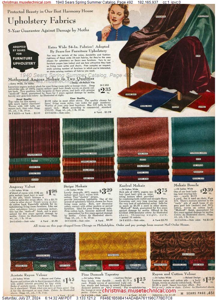 1940 Sears Spring Summer Catalog, Page 492