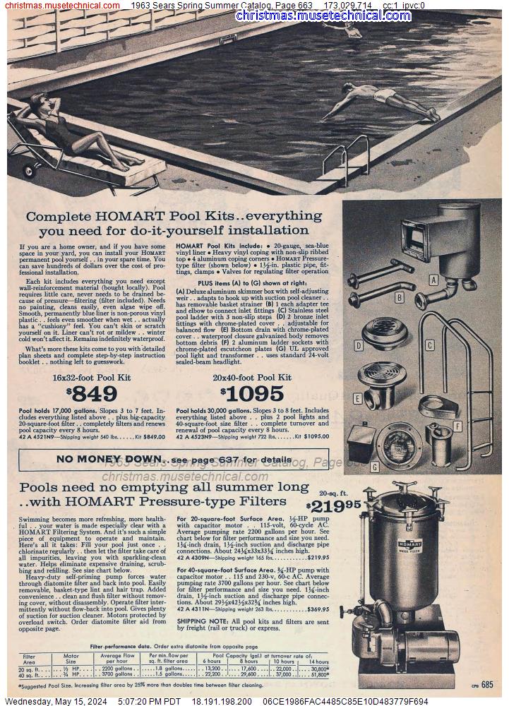1963 Sears Spring Summer Catalog, Page 663