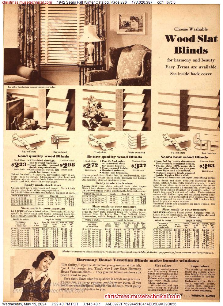 1942 Sears Fall Winter Catalog, Page 826
