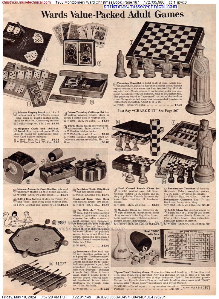 1963 Montgomery Ward Christmas Book, Page 187