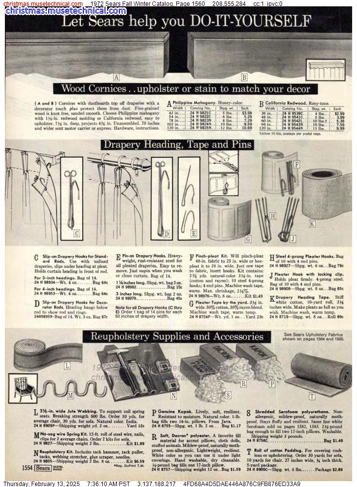 1972 Sears Fall Winter Catalog, Page 1560