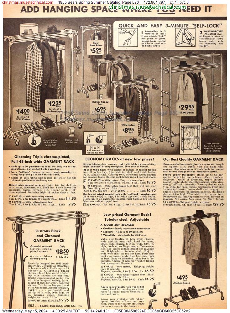 1955 Sears Spring Summer Catalog, Page 580