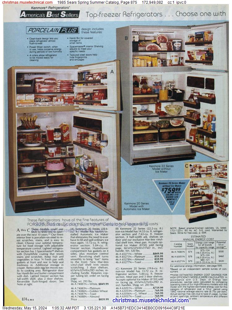 1985 Sears Spring Summer Catalog, Page 875
