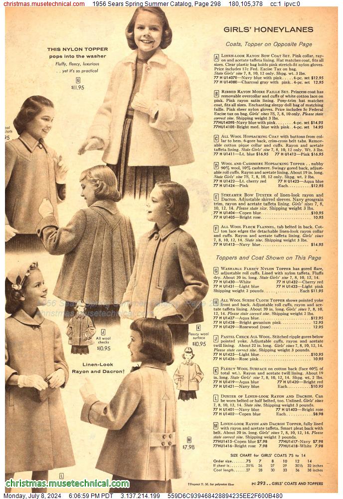 1956 Sears Spring Summer Catalog, Page 298
