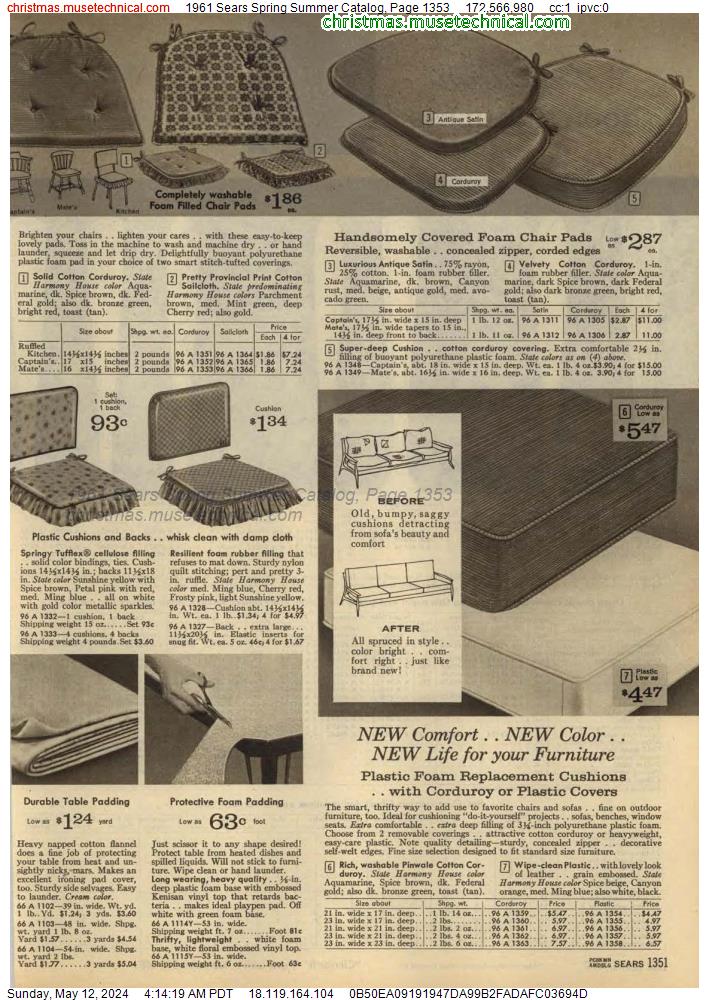 1961 Sears Spring Summer Catalog, Page 1353