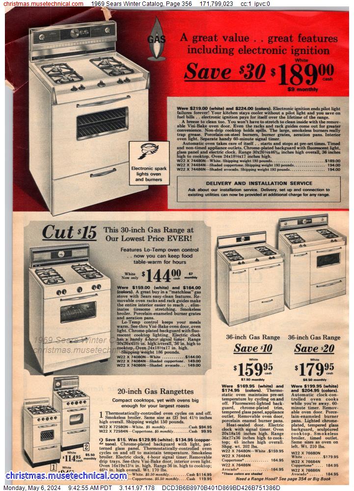 1969 Sears Winter Catalog, Page 356