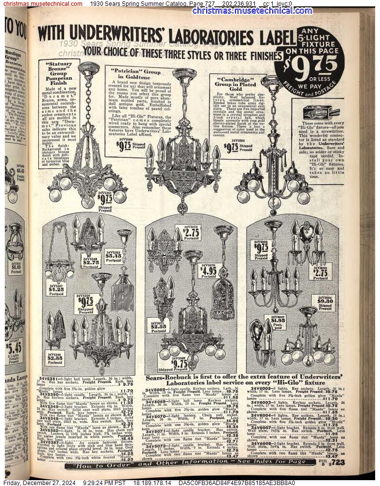 1930 Sears Spring Summer Catalog, Page 727