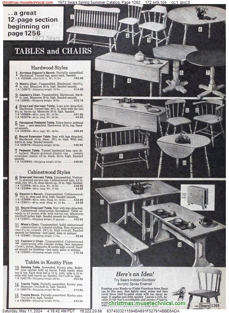 1973 Sears Spring Summer Catalog, Page 1262