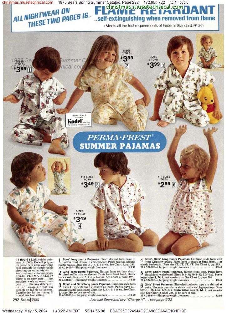 1975 Sears Spring Summer Catalog, Page 292