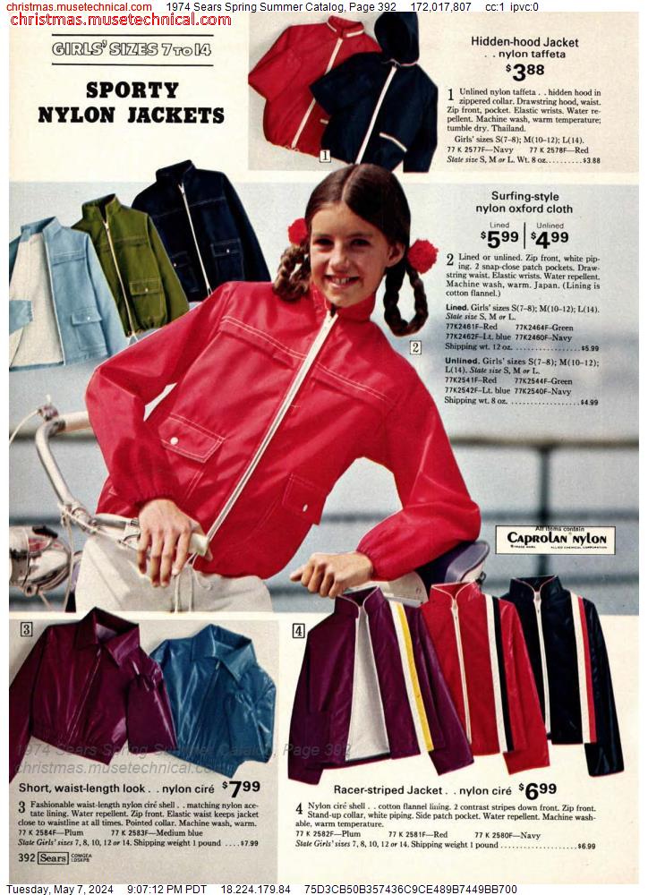 1974 Sears Spring Summer Catalog, Page 392