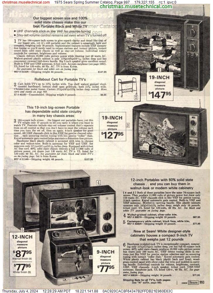1975 Sears Spring Summer Catalog, Page 997