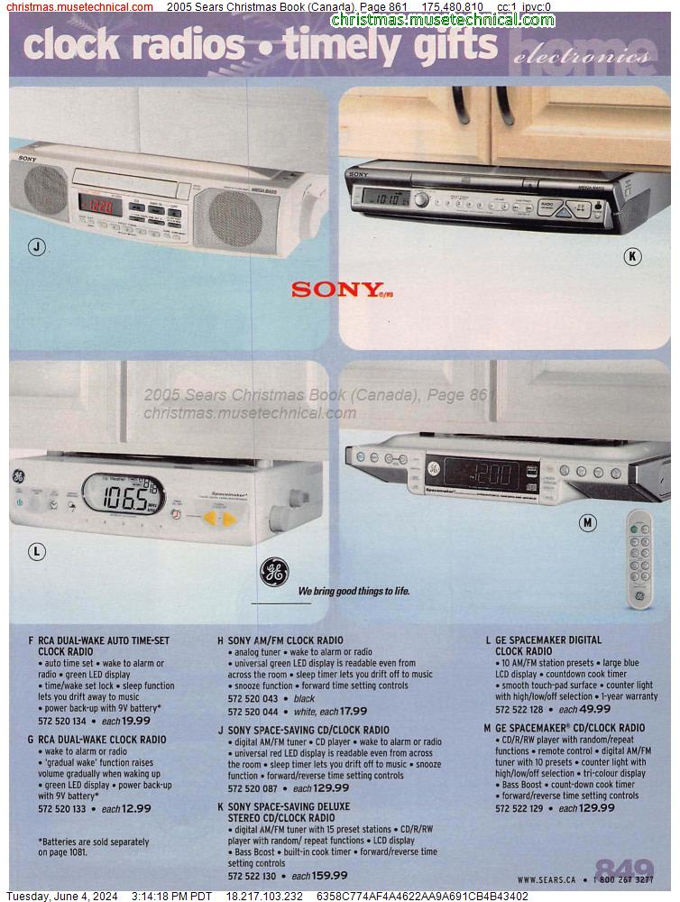 2005 Sears Christmas Book (Canada), Page 861