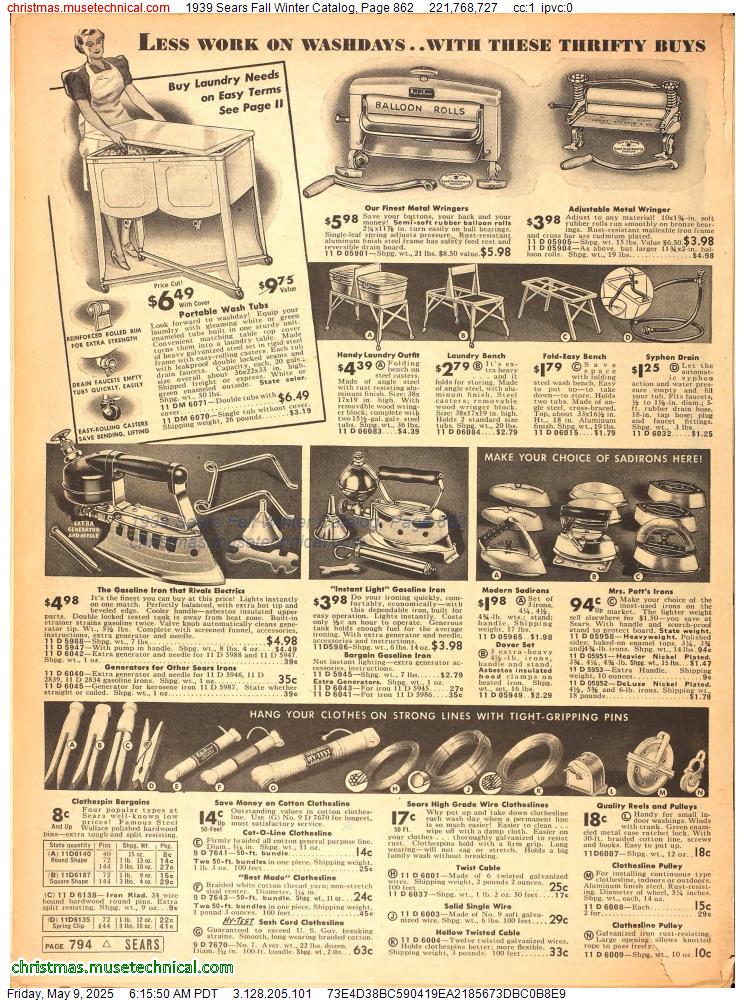 1939 Sears Fall Winter Catalog, Page 862
