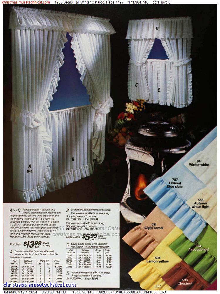 1986 Sears Fall Winter Catalog, Page 1197
