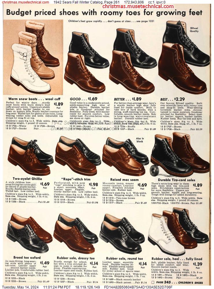 1942 Sears Fall Winter Catalog, Page 261
