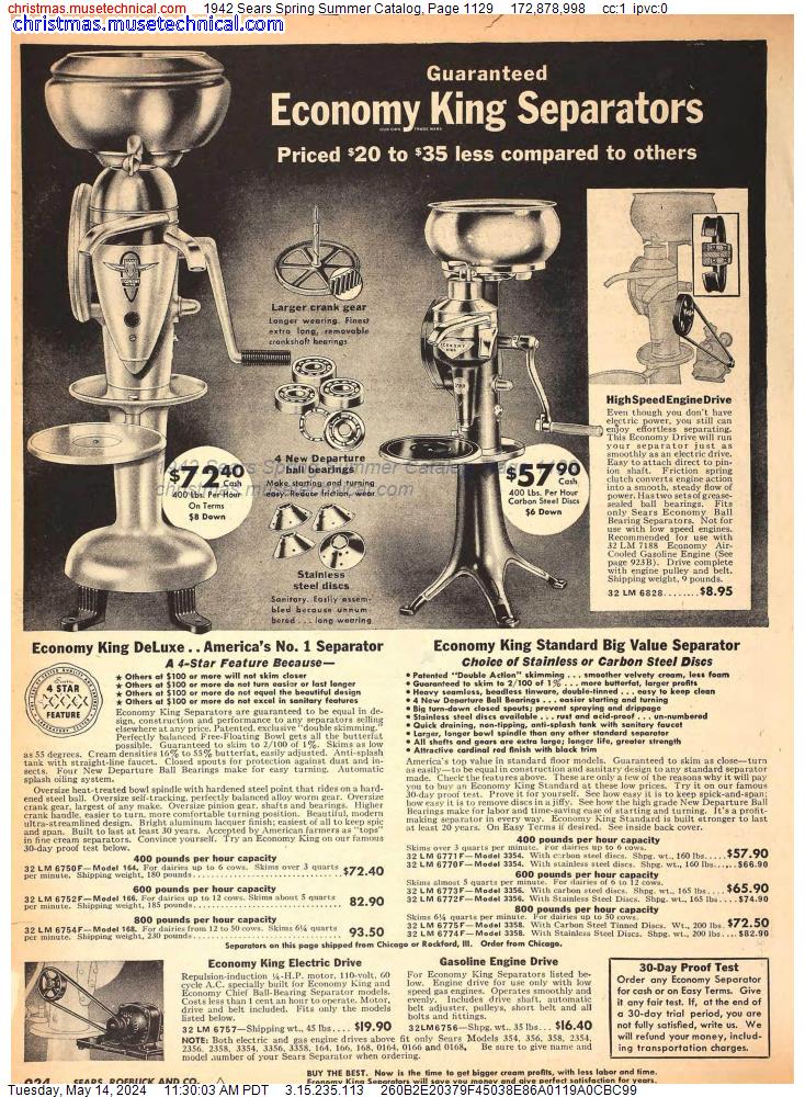 1942 Sears Spring Summer Catalog, Page 1129