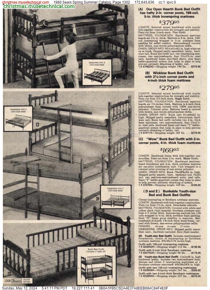 1980 Sears Spring Summer Catalog, Page 1302