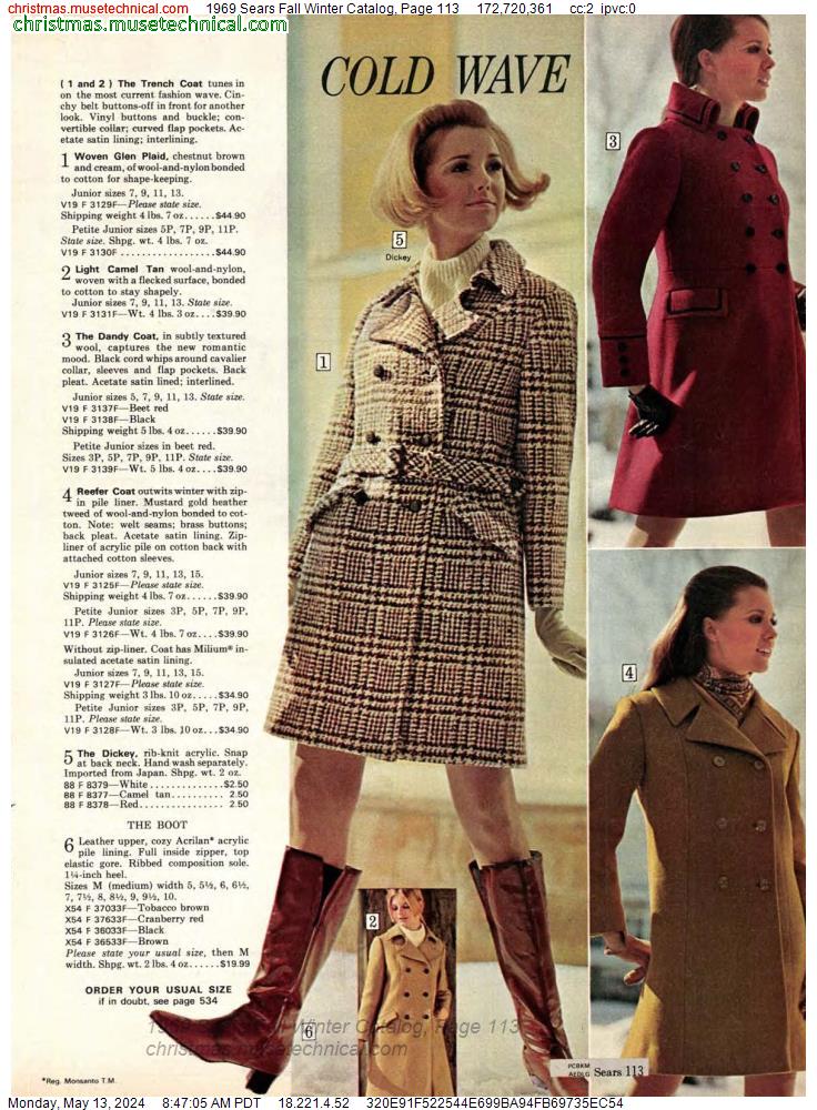 1969 Sears Fall Winter Catalog, Page 113