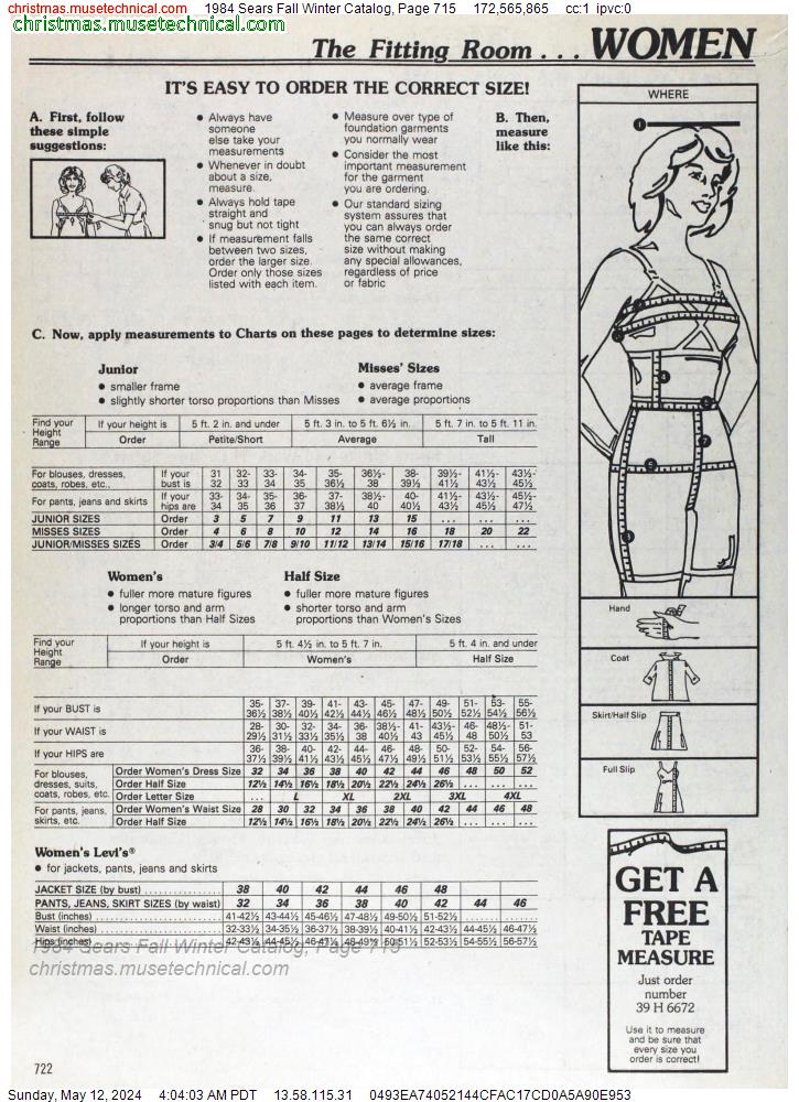 1984 Sears Fall Winter Catalog, Page 715