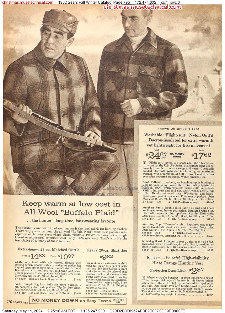 1962 Sears Fall Winter Catalog, Page 795