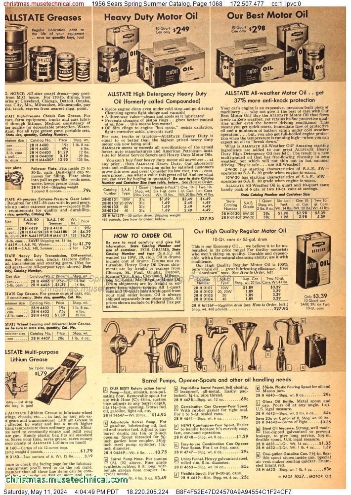 1956 Sears Spring Summer Catalog, Page 1068