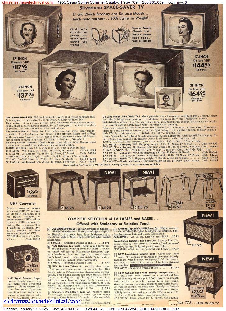 1955 Sears Spring Summer Catalog, Page 769