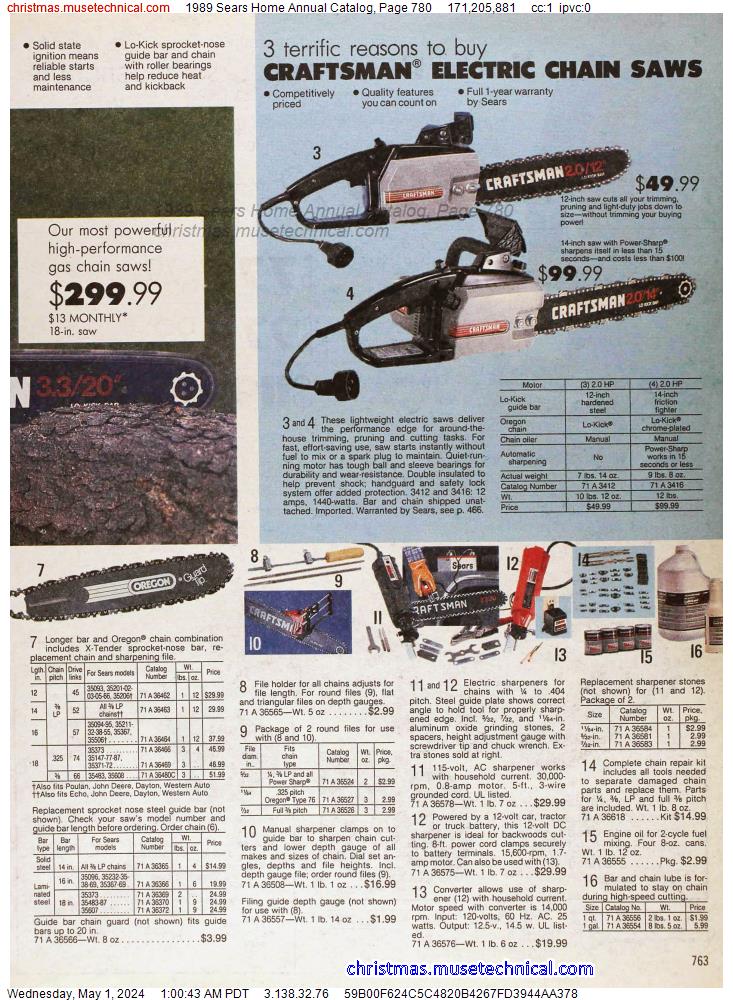 1989 Sears Home Annual Catalog, Page 780