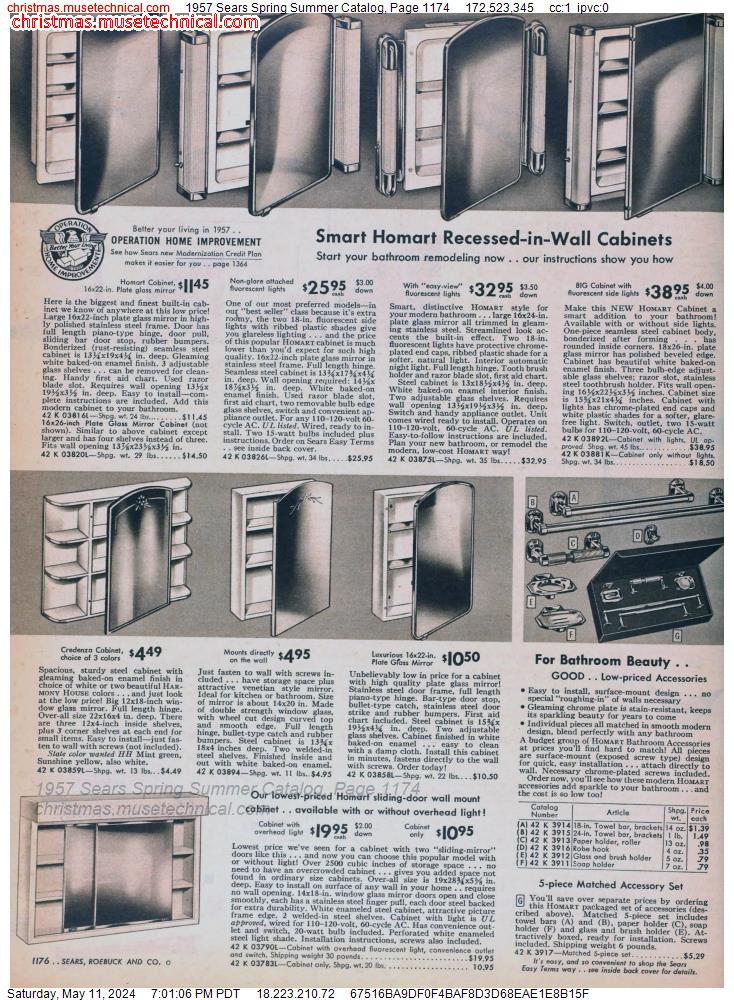 1957 Sears Spring Summer Catalog, Page 1174