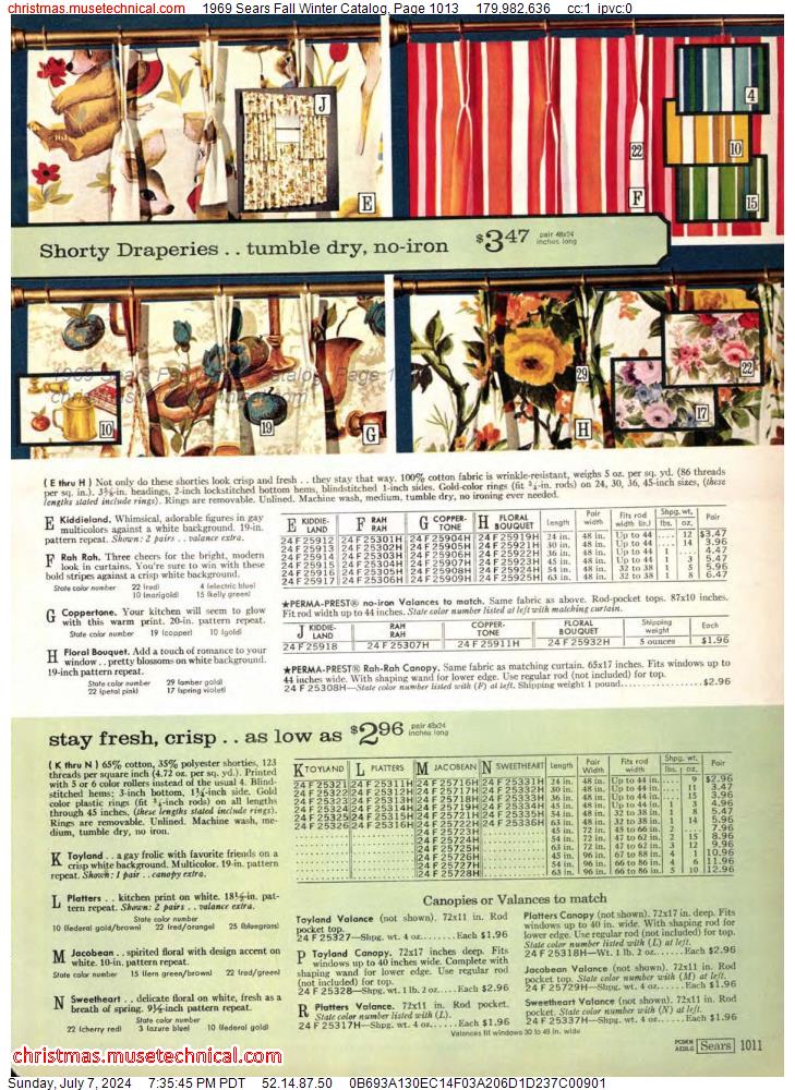 1969 Sears Fall Winter Catalog, Page 1013
