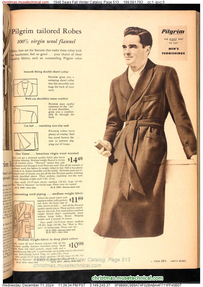 1946 Sears Fall Winter Catalog, Page 513