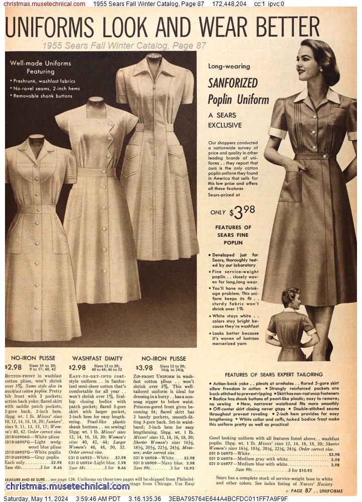 1955 Sears Fall Winter Catalog, Page 87