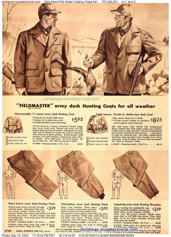 1944 Sears Fall Winter Catalog, Page 541
