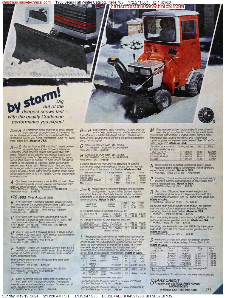 1986 Sears Fall Winter Catalog, Page 763