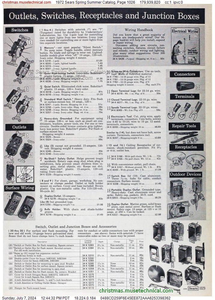 1972 Sears Spring Summer Catalog, Page 1026