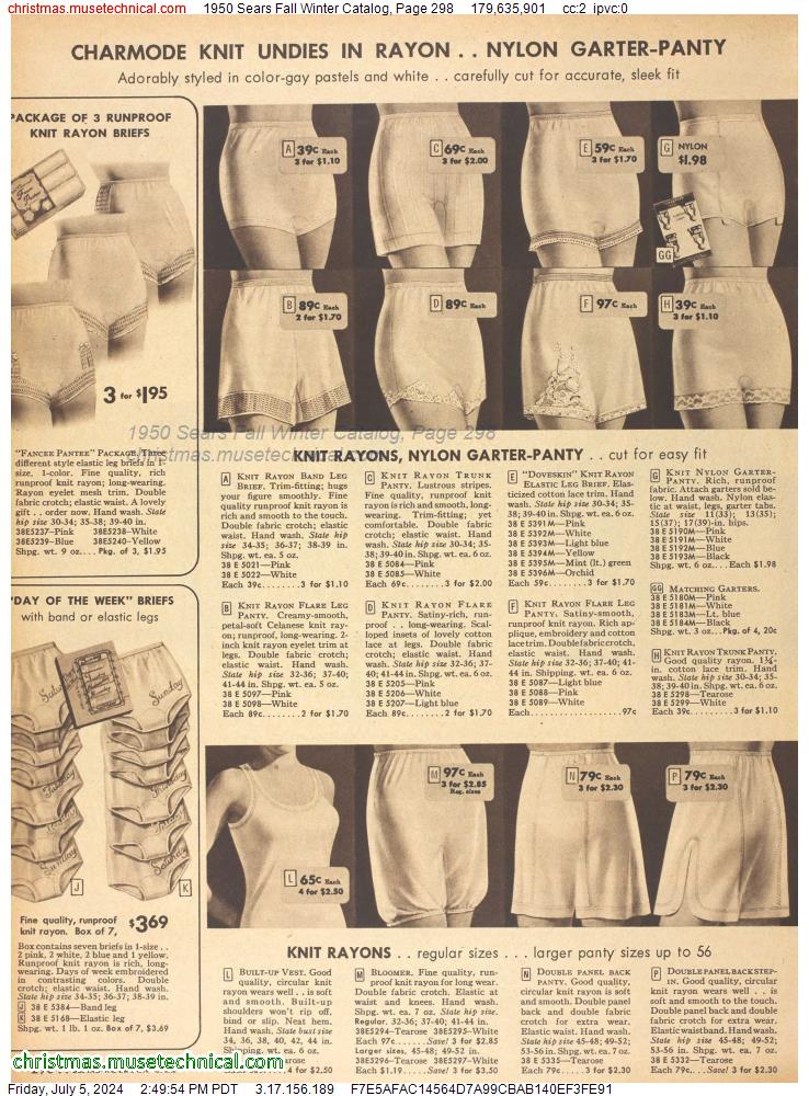 1950 Sears Fall Winter Catalog, Page 298