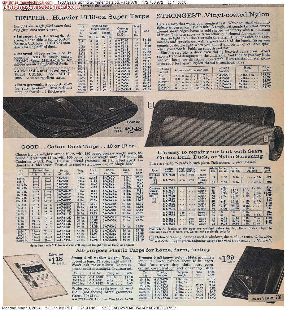 1963 Sears Spring Summer Catalog, Page 679