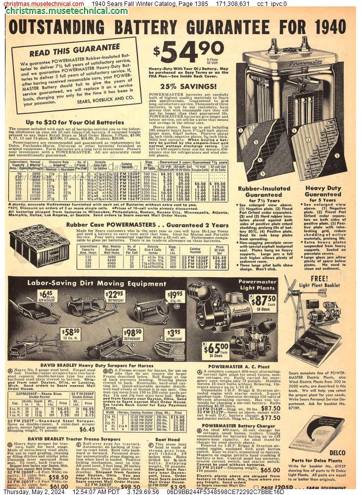1940 Sears Fall Winter Catalog, Page 1385
