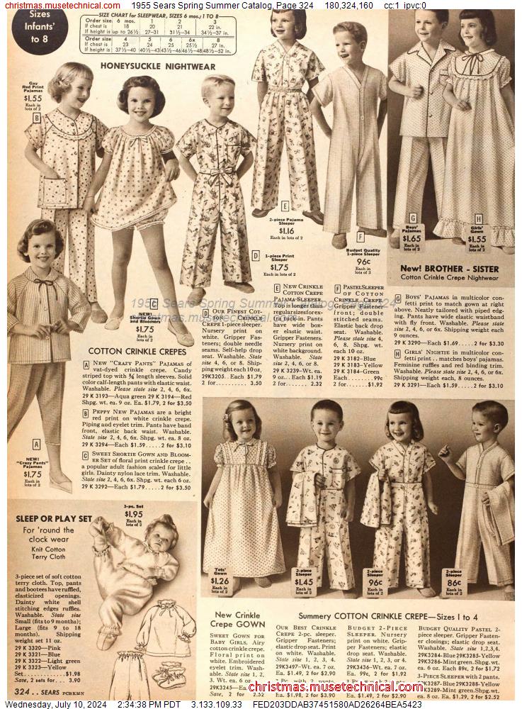 1955 Sears Spring Summer Catalog, Page 324