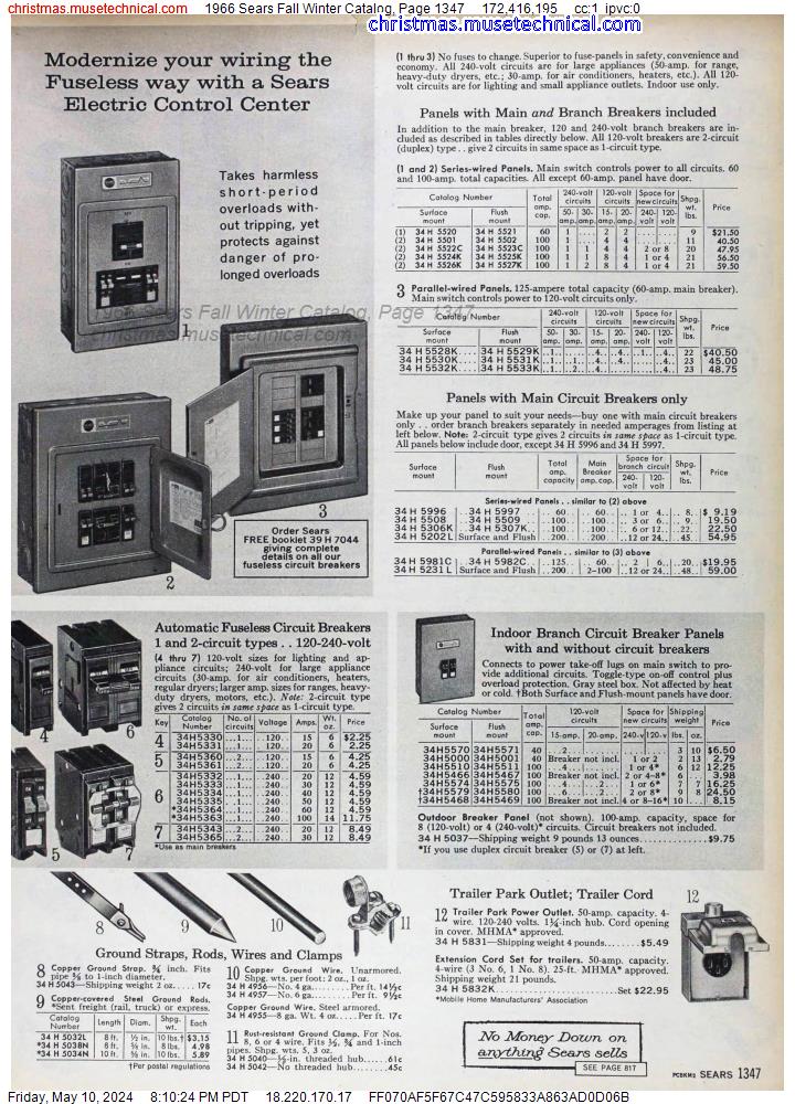 1966 Sears Fall Winter Catalog, Page 1347
