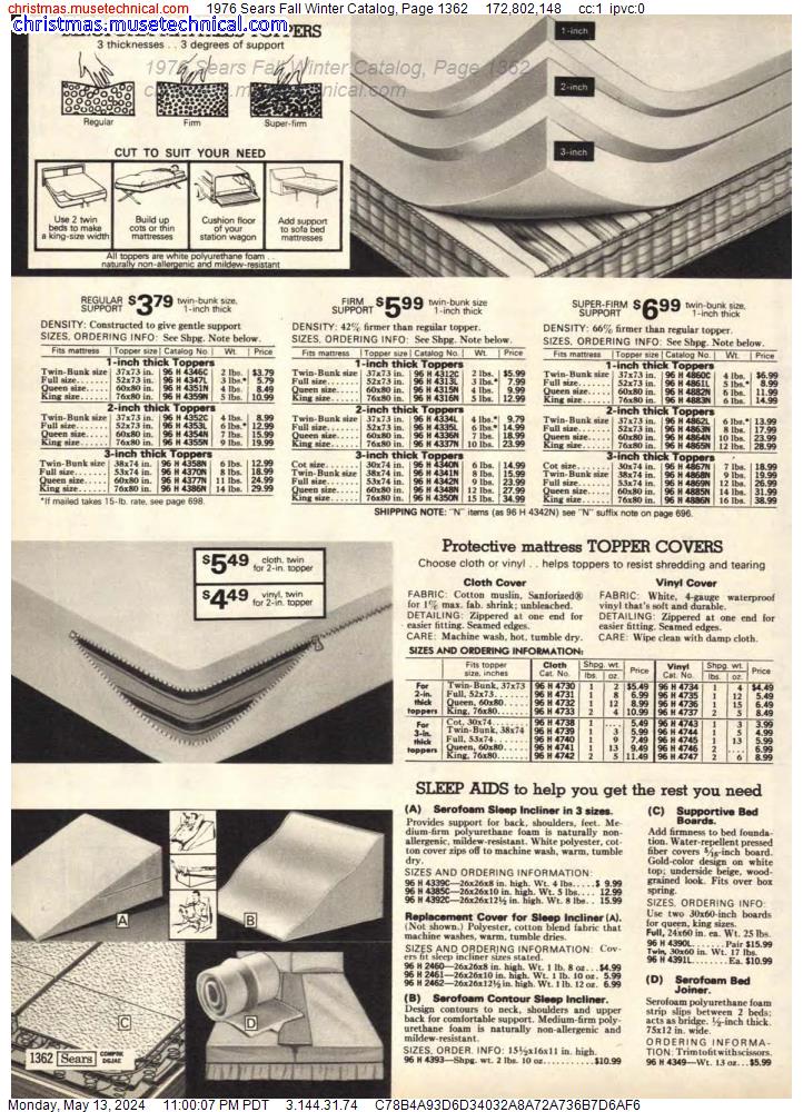 1976 Sears Fall Winter Catalog, Page 1362