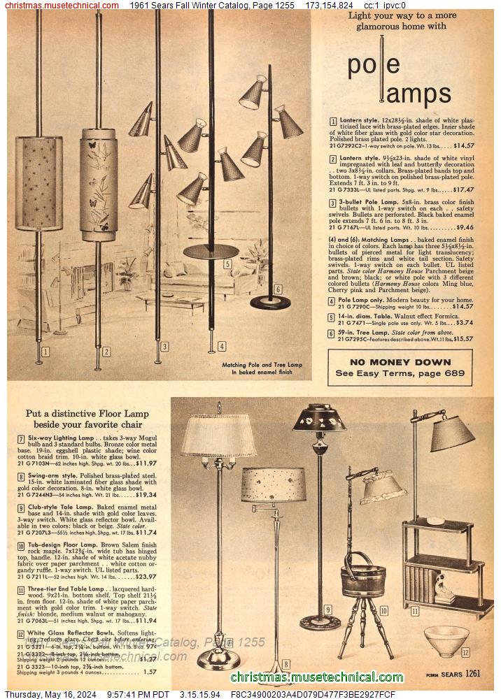 1961 Sears Fall Winter Catalog, Page 1255