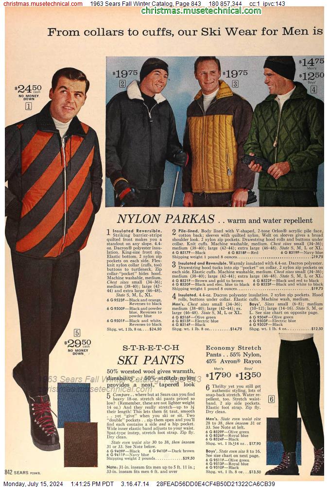 1963 Sears Fall Winter Catalog, Page 843